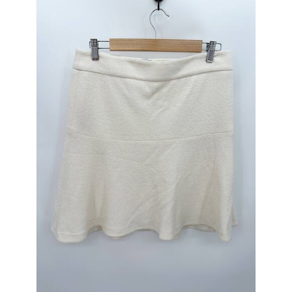 Ann Taylor Skirt Women 8 Cream Wool Blend Ruffle Hidden Back Zip Mini - Picture 8 of 8
